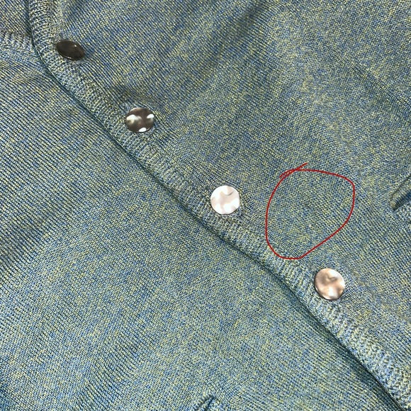 Vintage blue-green cardigan sweater vest - Picture 4 of 5